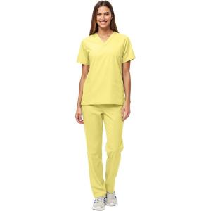 Natural Uniforms Unisex Scrub Set-Top and Pant Set (Standard Workwear Scrub Set)(Yellow)