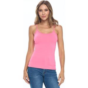 Natural Uniforms Women’s Camisole Tank Top-Breathable Cotton Stretch(Neon Pink)