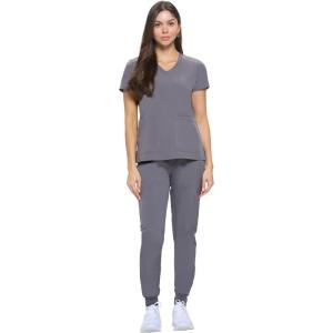 Natural Uniforms Womens Essential Cool Stretch Jogger Scrub Set with Regular and Petite Sizes(Charcoal)