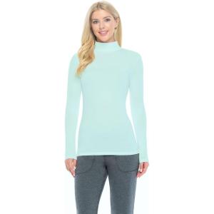 Natural Uniforms Women’s Long Sleeve Mock Turtle-Neck T-Shirt Under Scrub(Aqua)