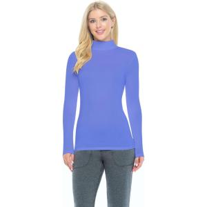 Natural Uniforms Women’s Long Sleeve Mock Turtle-Neck T-Shirt Under Scrub(Ceil Blue)
