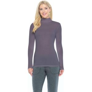 Natural Uniforms Women’s Long Sleeve Mock Turtle-Neck T-Shirt Under Scrub(Charcoal)