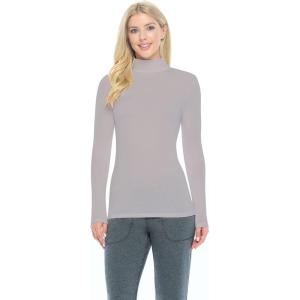 Natural Uniforms Women’s Long Sleeve Mock Turtle-Neck T-Shirt Under Scrub(Grey)