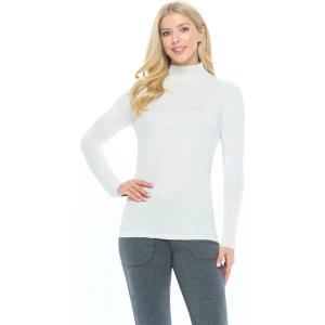 Natural Uniforms Women’s Long Sleeve Mock Turtle-Neck T-Shirt Under Scrub(Heather Grey)