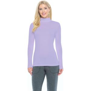 Natural Uniforms Women’s Long Sleeve Mock Turtle-Neck T-Shirt Under Scrub(Lavender)