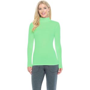 Natural Uniforms Women’s Long Sleeve Mock Turtle-Neck T-Shirt Under Scrub(Light Green)