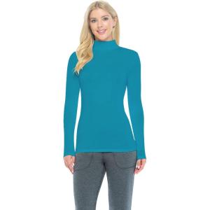 Natural Uniforms Women’s Long Sleeve Mock Turtle-Neck T-Shirt Under Scrub(Teal)