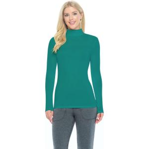 Natural Uniforms Women’s Long Sleeve Mock Turtle-Neck T-Shirt Under Scrub(True Hunter Green)