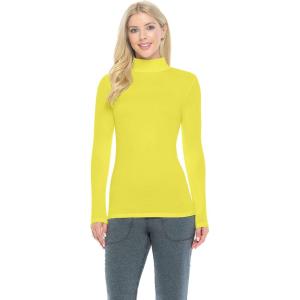 Natural Uniforms Women’s Long Sleeve Mock Turtle-Neck T-Shirt Under Scrub(Yellow)