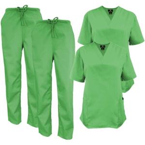 Natural Uniforms Women’s Scrub Set Medical Scrub Tops and Pants – Pack of 2 Set(Lime Green)