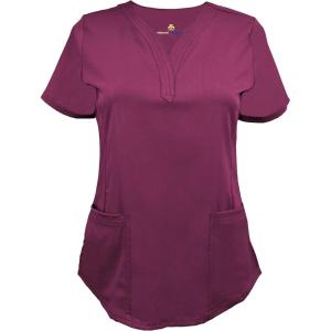 Natural Uniforms Women’s Ultra Soft Stretch Drop-Neck Scrub Top 8200(Burgundy)