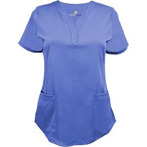 Natural Uniforms Women’s Ultra Soft Stretch Drop-Neck Scrub Top 8200(Ceil Blue)