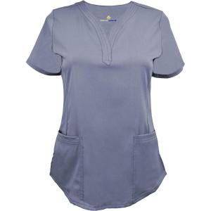 Natural Uniforms Women’s Ultra Soft Stretch Drop-Neck Scrub Top 8200(Charcoal)