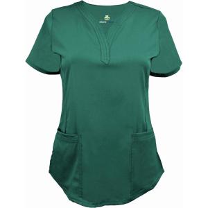 Natural Uniforms Women’s Ultra Soft Stretch Drop-Neck Scrub Top 8200(True Hunter Green)