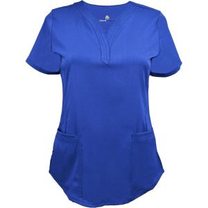 Natural Uniforms Women’s Ultra Soft Stretch Drop-Neck Scrub Top 8200(True Royal Blue)