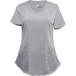 Natural Uniforms Women’s Ultra Soft Stretch Mock Wrap Scrub Top 8201(Grey)