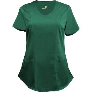Natural Uniforms Women’s Ultra Soft Stretch Mock Wrap Scrub Top 8201(Hunter Green)