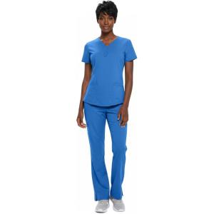 Natural Uniforms Women’s Ultra Soft Y-Neck Scrub Set 8200-9200(Ceil Blue)