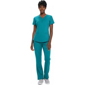 Natural Uniforms Women’s Ultra Soft Y-Neck Scrub Set 8200-9200(Teal)