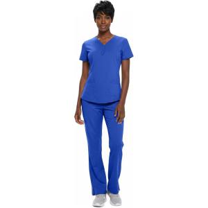 Natural Uniforms Women’s Ultra Soft Y-Neck Scrub Set 8200-9200(True Royal Blue)