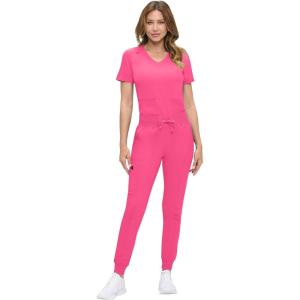 Natural Uniforms Womens Ultra-Soft Luxe Stretch Jogger Scrub Set with Regular and Petite Sizes(Hot Pink)