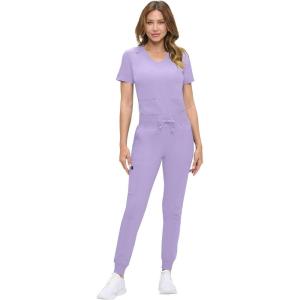Natural Uniforms Womens Ultra-Soft Luxe Stretch Jogger Scrub Set with Regular and Petite Sizes(Lavender)