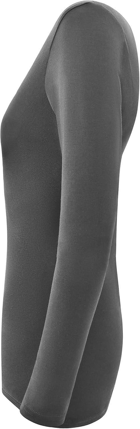 imageMampM Scrubs Womens Long Sleeve Under Scrub Stretch VNeck TShirt Scrub TopCharcoal