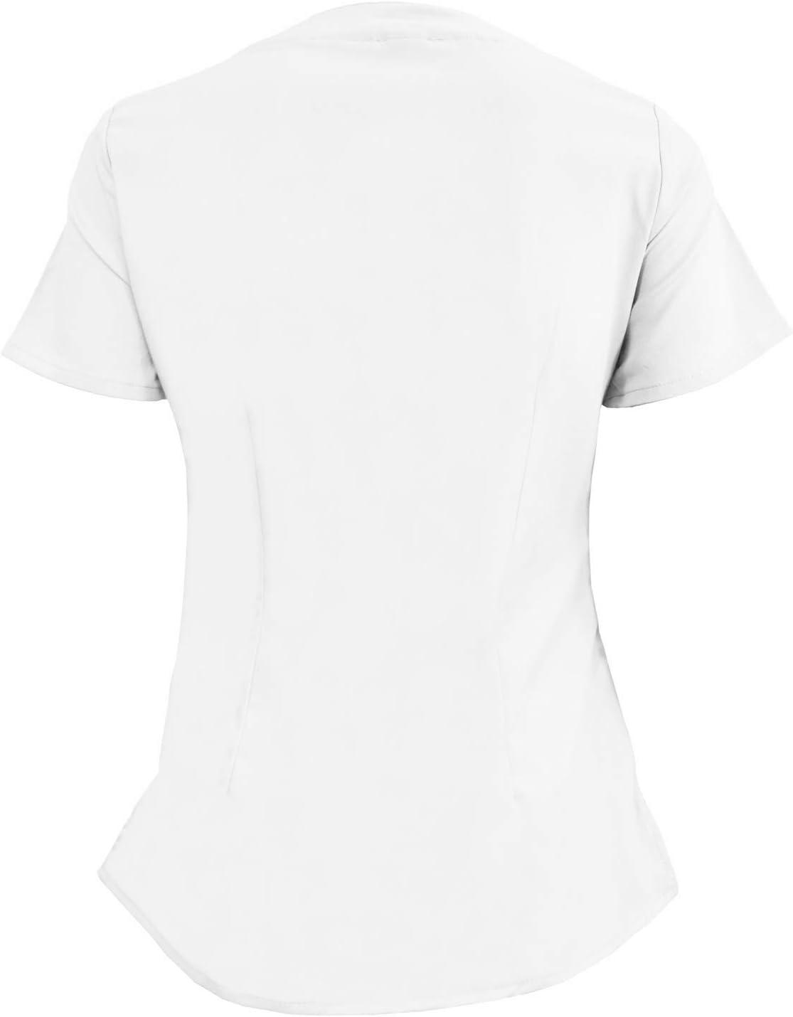 imageMampM Scrubs Womens Stretch Mock Wrap Scrub Top 8201White