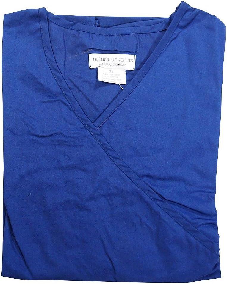 imageNatural Uniforms Womens Mock WrapFlare Pant Medical Scrubs SetNavy