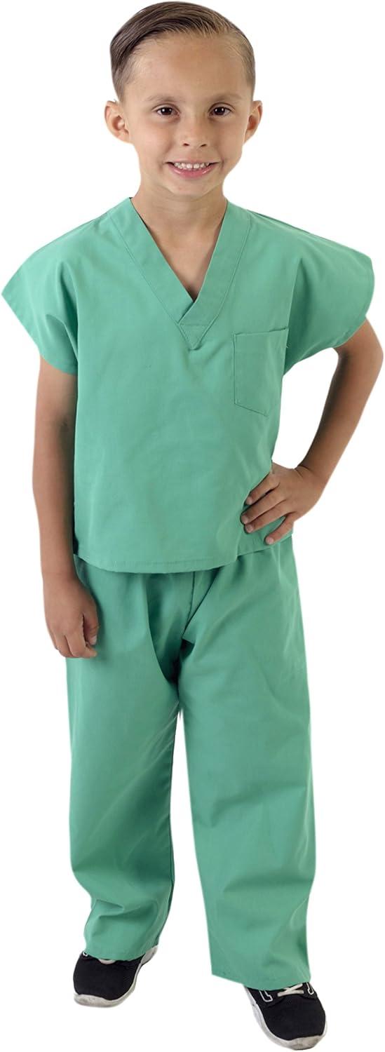 imageNatural Uniforms Childrens Scrub SetSoft Touch Costume Play SetSurgical Green