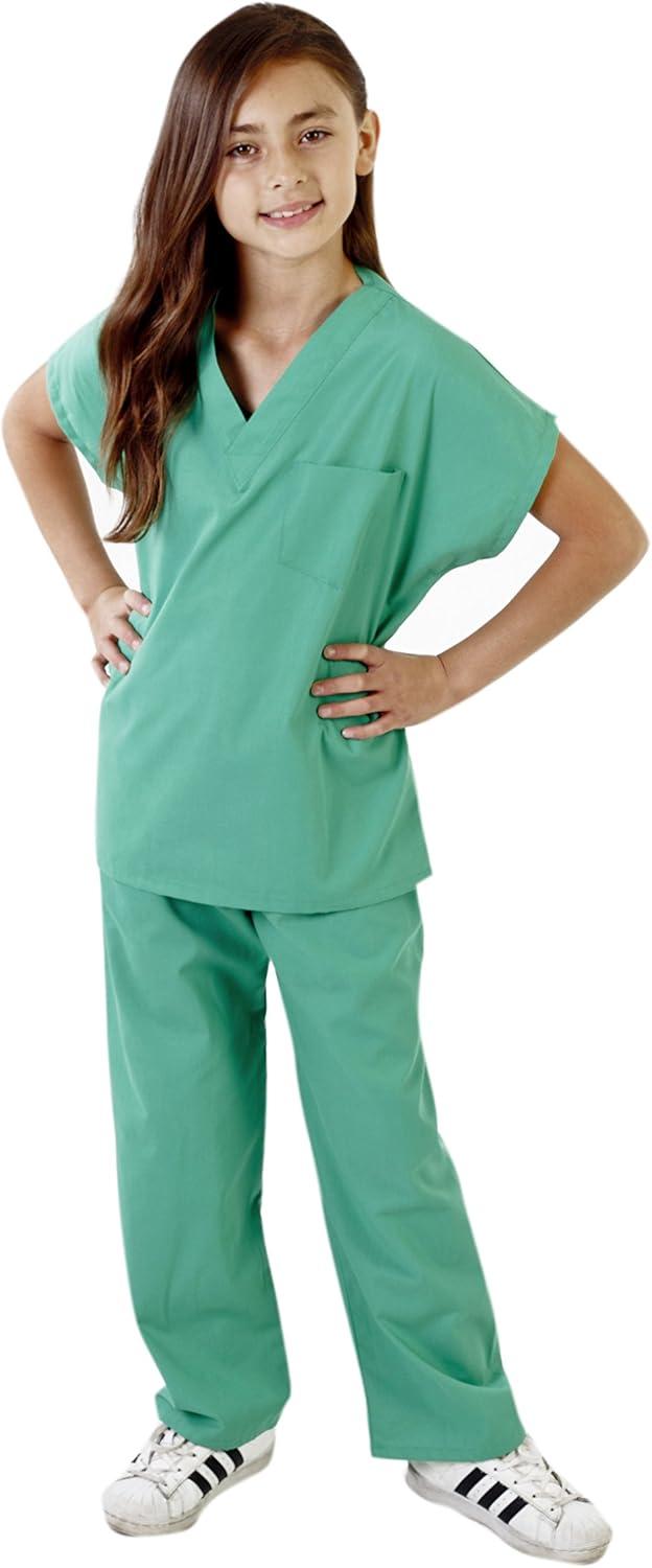 imageNatural Uniforms Childrens Scrub SetSoft Touch Costume Play SetSurgical Green