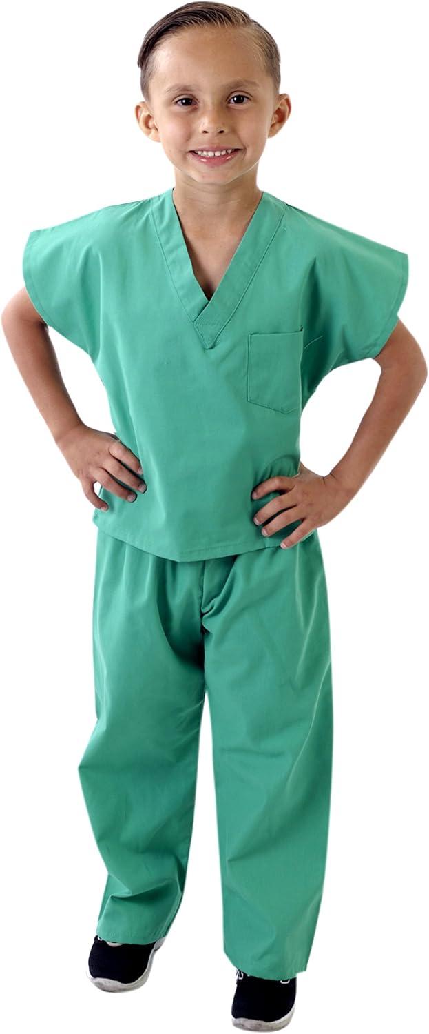 imageNatural Uniforms Childrens Scrub SetSoft Touch Costume Play SetSurgical Green