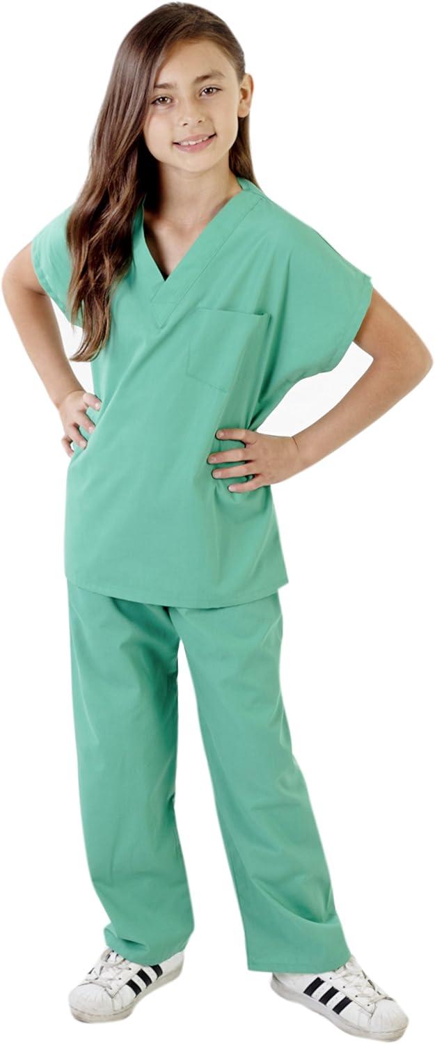 imageNatural Uniforms Childrens Scrub SetSoft TouchRole Play Costume Set Surgical Green 810