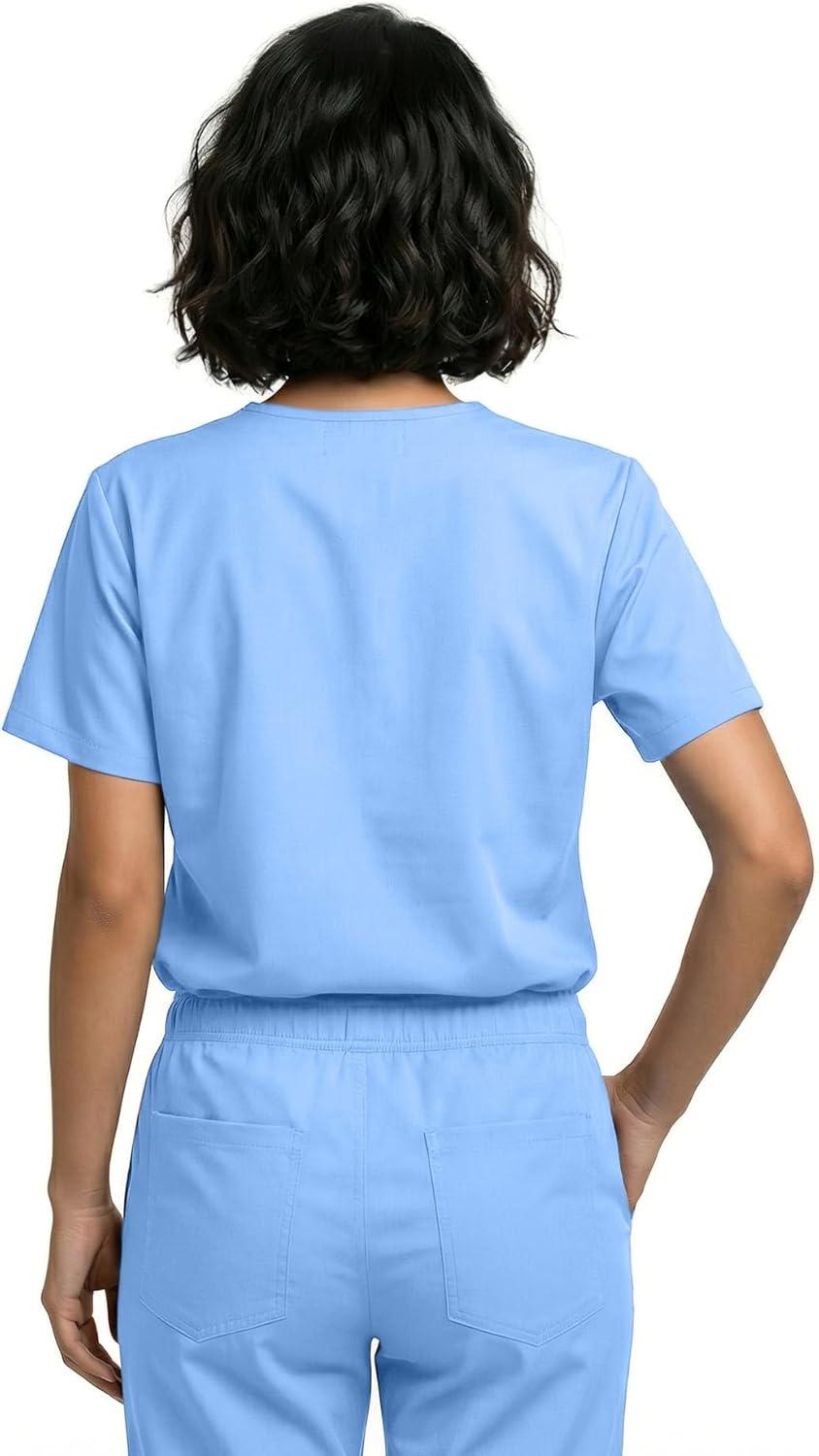 imageNatural Uniforms Classic Unisex 3 Pocket Scrub Top CHK101Ceil Blue