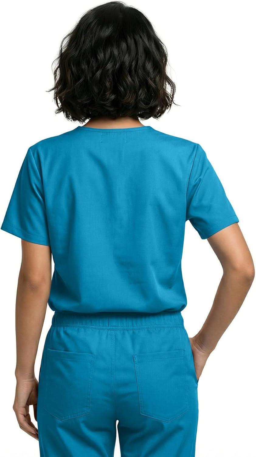 imageNatural Uniforms Classic Unisex 3 Pocket Scrub Top CHK101Teal Blue