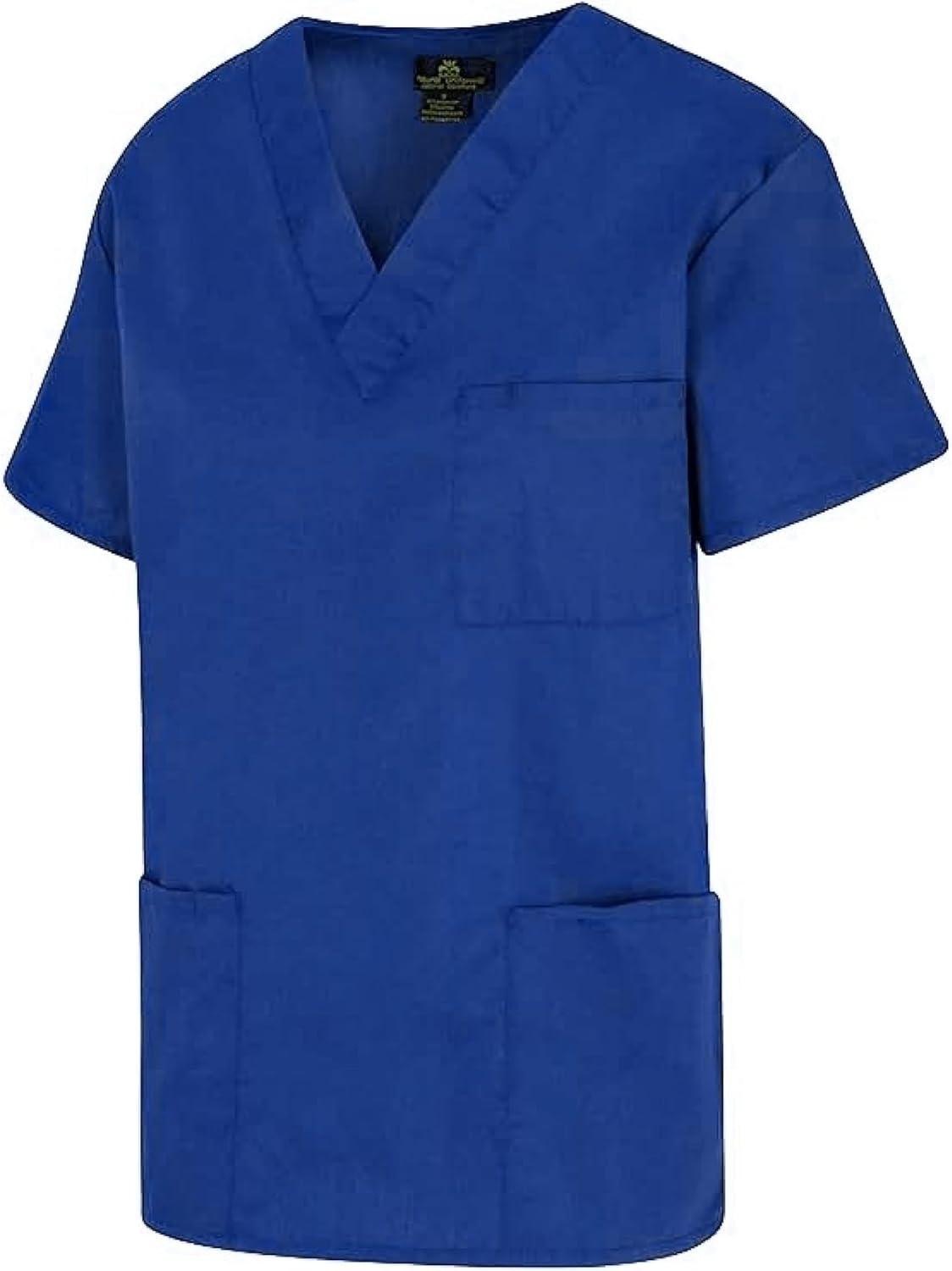 imageNatural Uniforms Classic Unisex 3 Pocket Scrub Top CHK101True Navy Blue