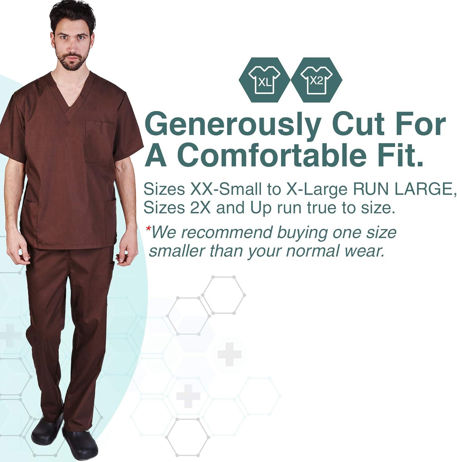 imageNatural Uniforms Comfortable Fit Mens Workwear Uniform 8 Pocket Top and Pant SetChocolate
