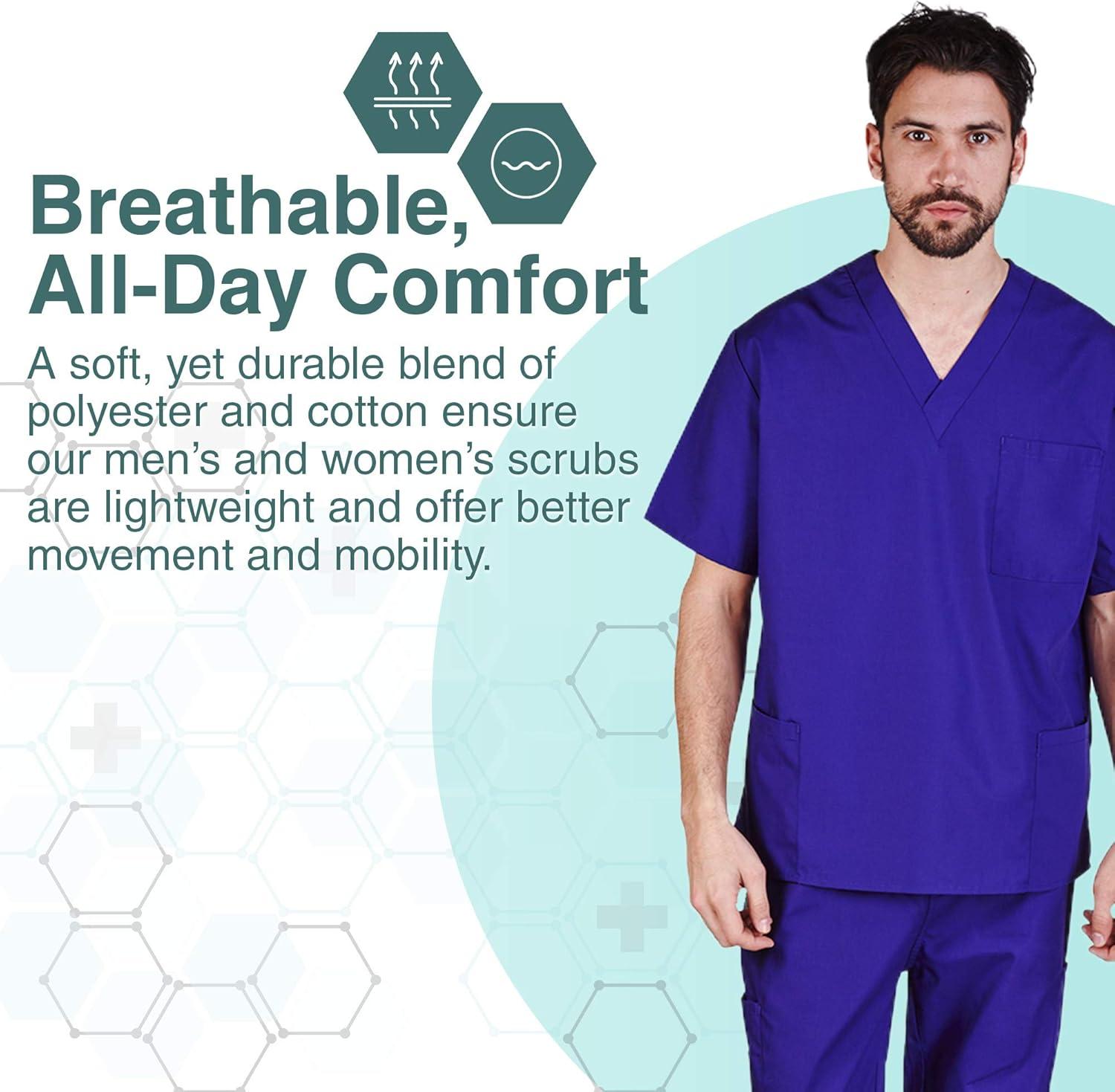 imageNatural Uniforms Comfortable Fit Mens Workwear Uniform 8 Pocket Top and Pant SetPurple
