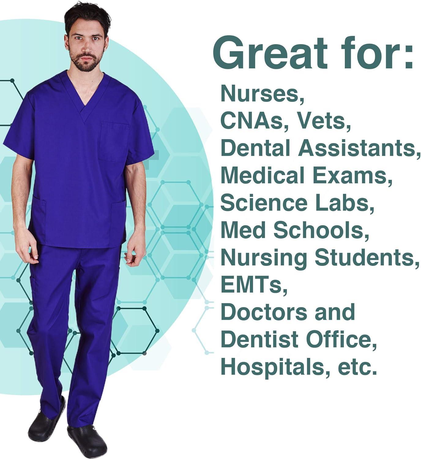 imageNatural Uniforms Comfortable Fit Mens Workwear Uniform 8 Pocket Top and Pant SetPurple