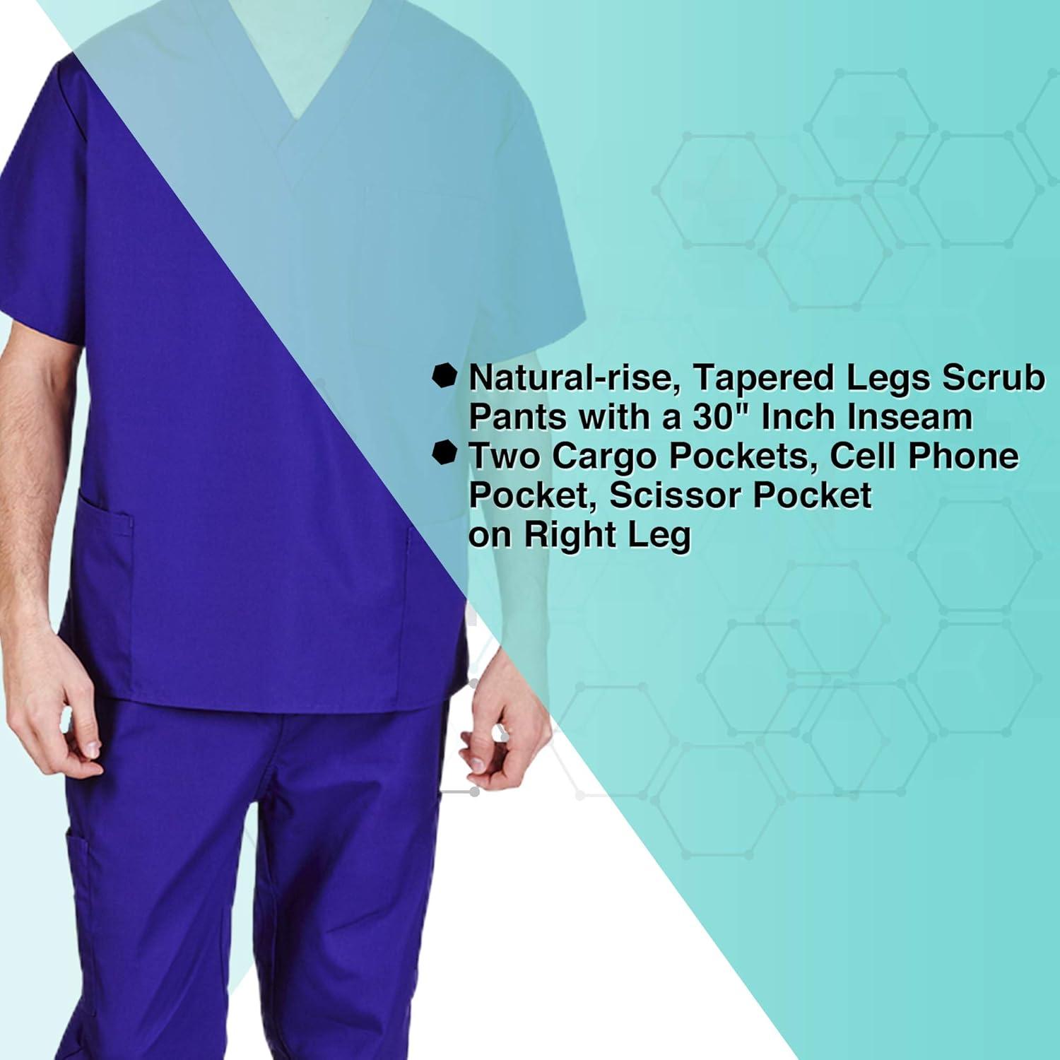 imageNatural Uniforms Comfortable Fit Mens Workwear Uniform 8 Pocket Top and Pant SetPurple
