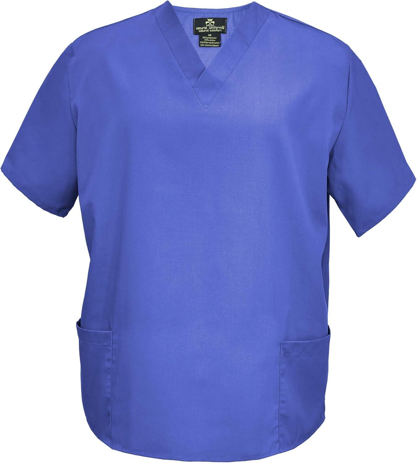 imageNatural Uniforms Mens Scrub Set Medical Scrub Tops and PantsCeil Blue