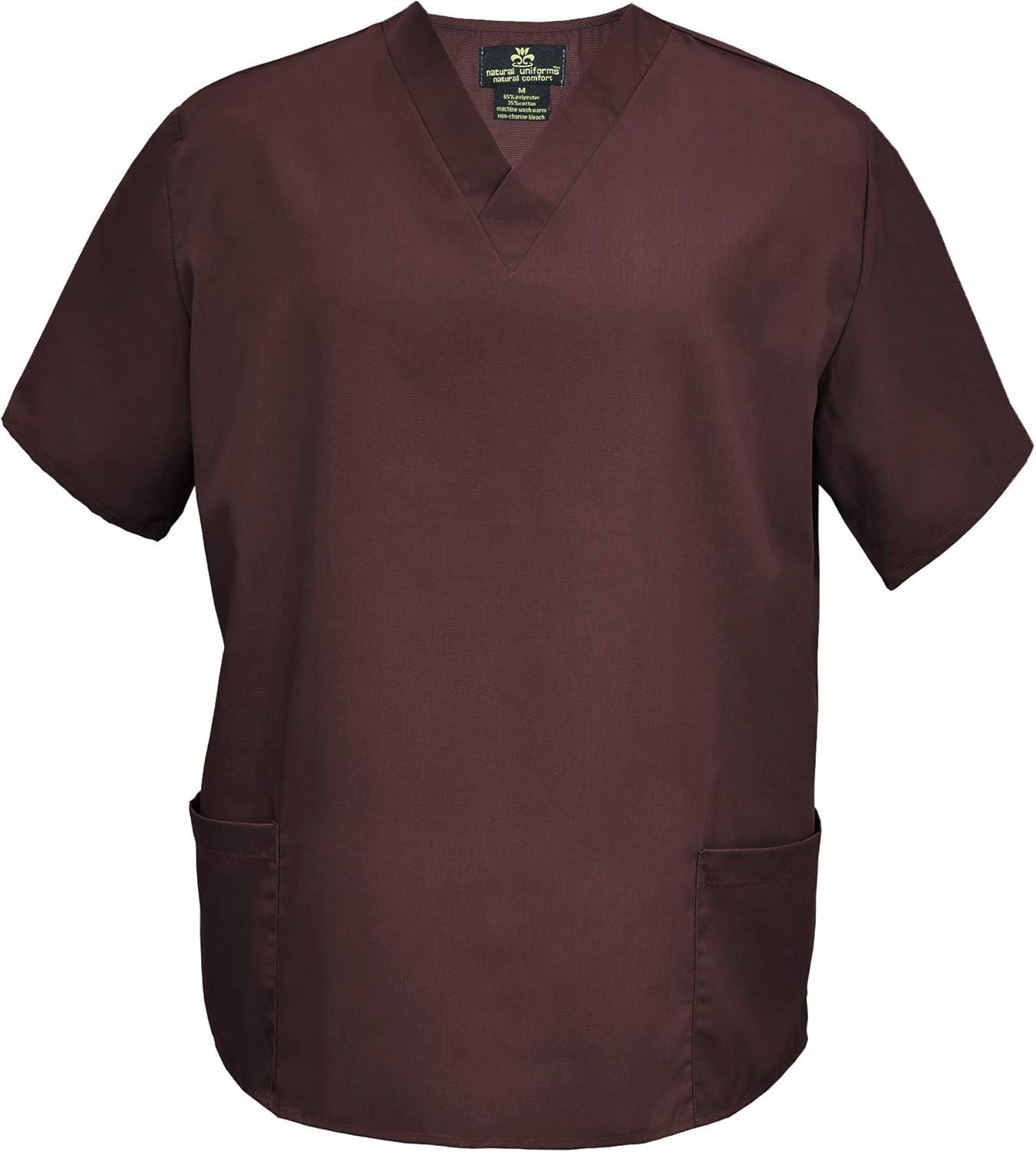 imageNatural Uniforms Mens Scrub Set Medical Scrub Tops and PantsChocolate
