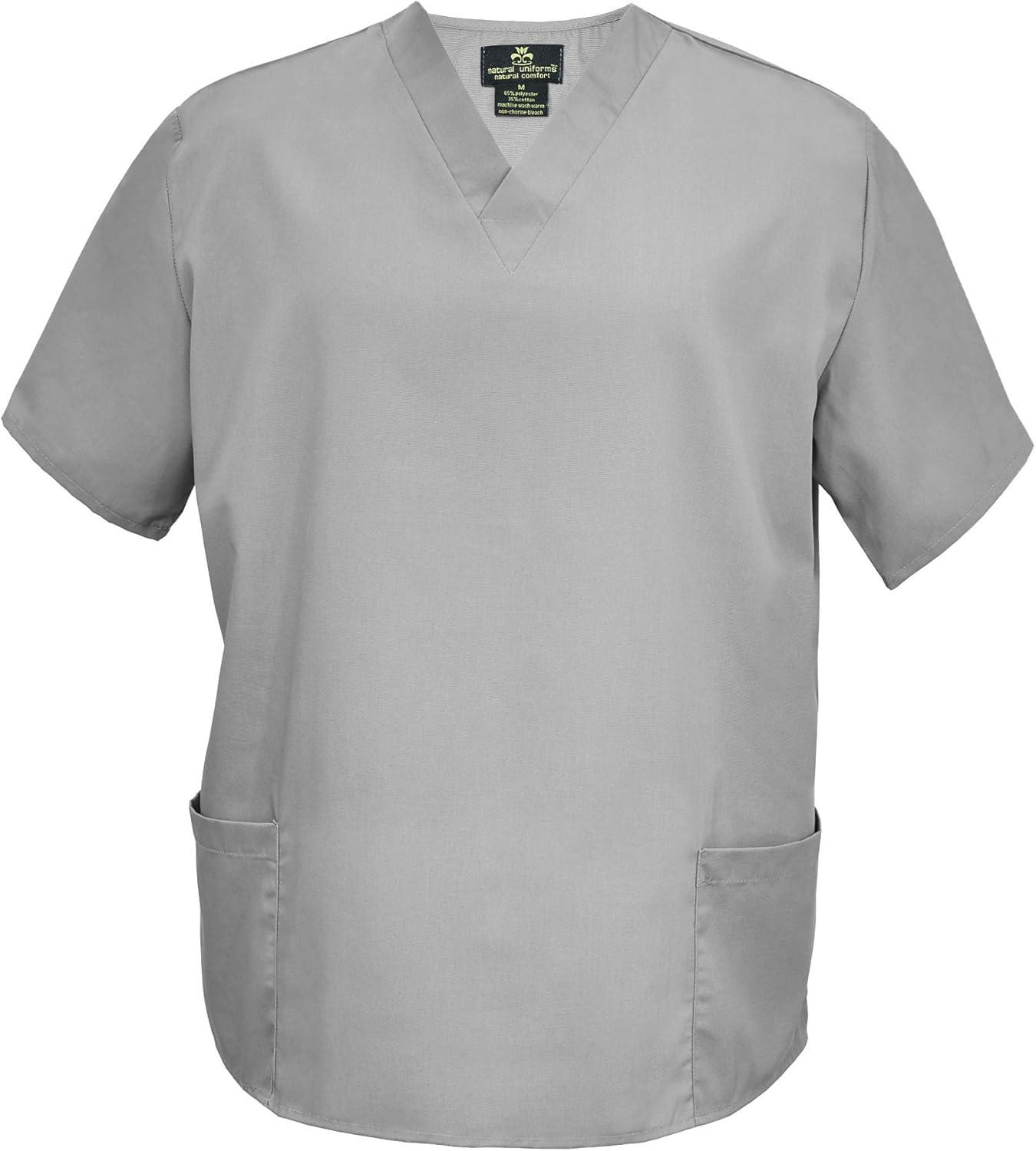 imageNatural Uniforms Mens Scrub Set Medical Scrub Tops and PantsGrey
