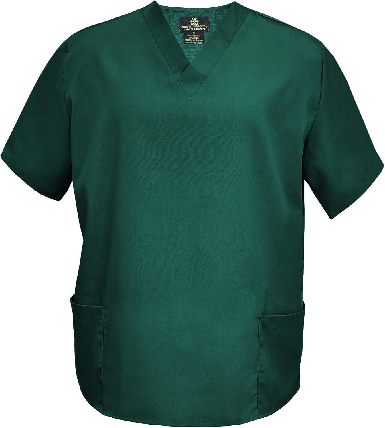 imageNatural Uniforms Mens Scrub Set Medical Scrub Tops and PantsHunter Green