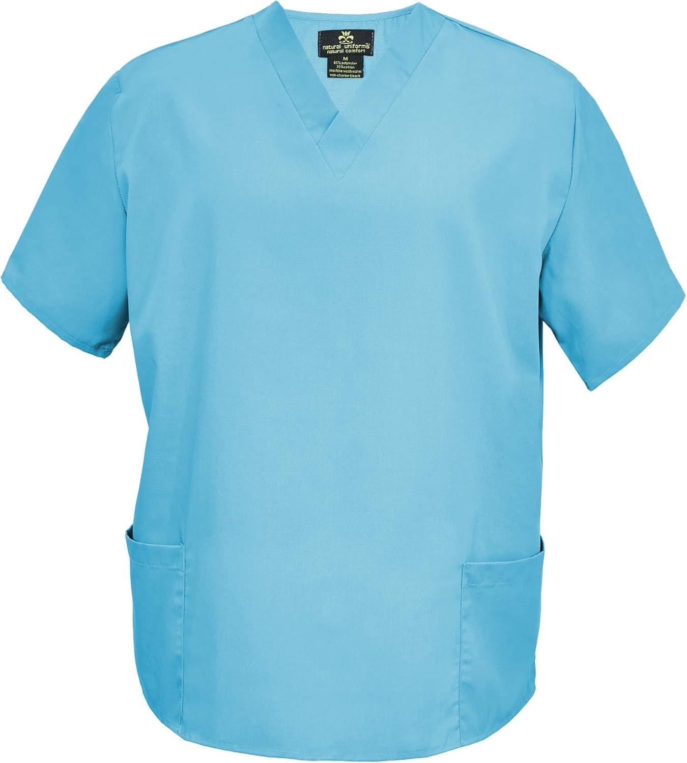 imageNatural Uniforms Mens Scrub Set Medical Scrub Tops and PantsWater Blue