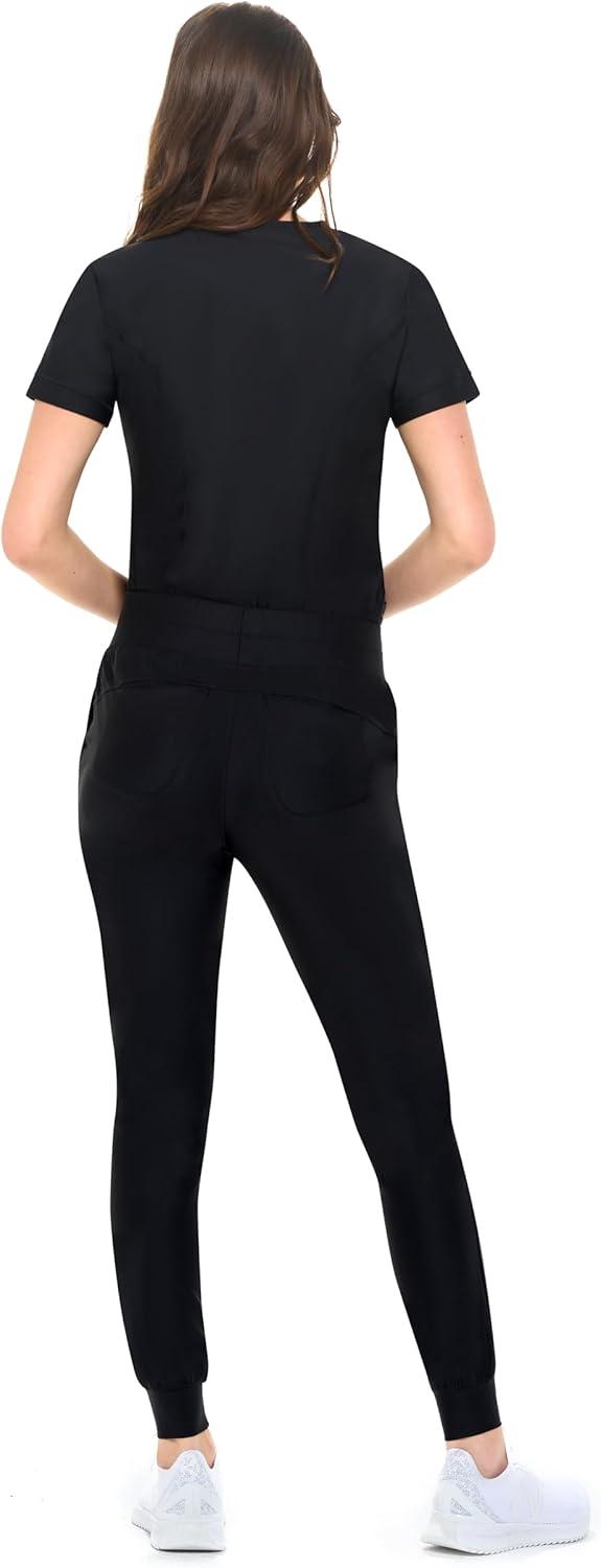 imageNatural Uniforms Ultra Stretch Womens Jogger Scrub SetBlack