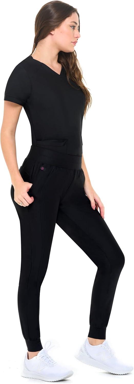 imageNatural Uniforms Ultra Stretch Womens Jogger Scrub SetBlack