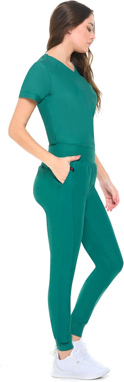 imageNatural Uniforms Ultra Stretch Womens Jogger Scrub SetTrue Hunter Green