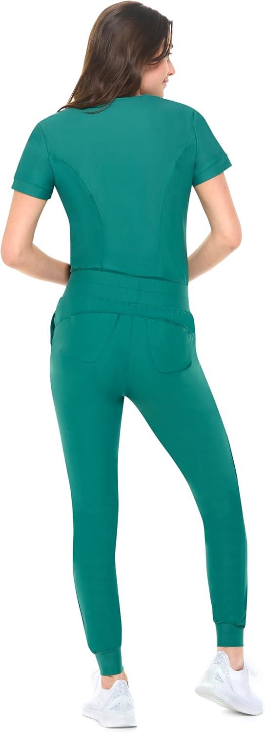 imageNatural Uniforms Ultra Stretch Womens Jogger Scrub SetTrue Hunter Green