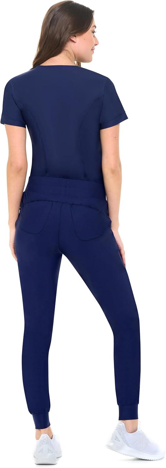 imageNatural Uniforms Ultra Stretch Womens Jogger Scrub SetTrue Navy Blue